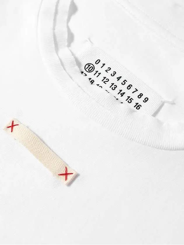 Signature Stitch Tape Logo Cotton Short Sleeve T-Shirt White - MAISON MARGIELA - BALAAN 3