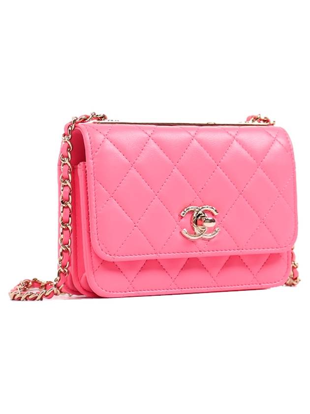 CC Lambskin Chain Mini Cross Bag Hot Pink - CHANEL - BALAAN 4