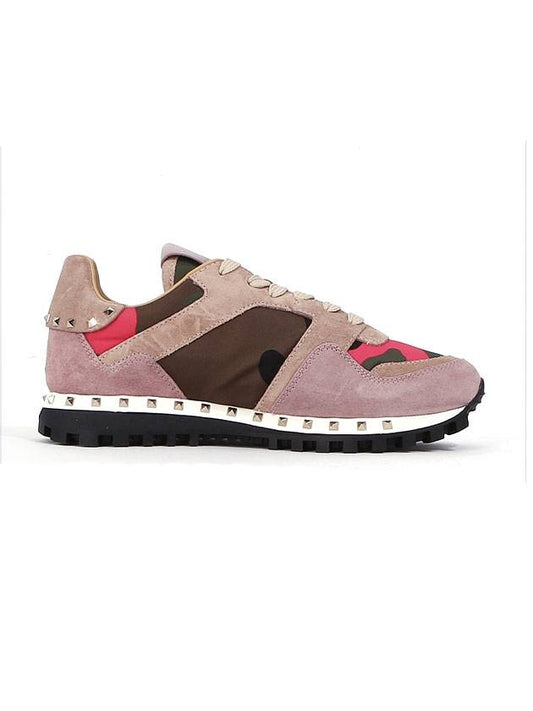 Rockstud camo low-top sneakers - VALENTINO - BALAAN.