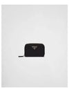 Triangle Logo Saffiano Leather Card Wallet Black - PRADA - BALAAN 2