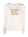 Edo M Logo Cashmere Knit Top White - MAX MARA - BALAAN 2