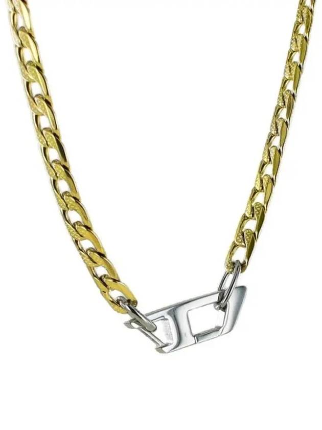 Stainless Steel Chain Necklace Gold - DIESEL - BALAAN 3