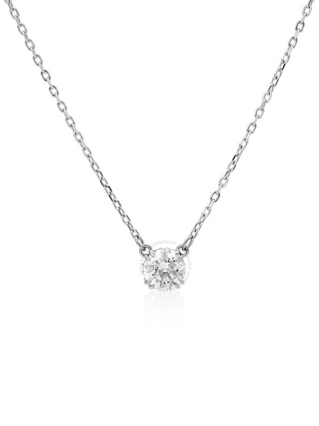 Stilla Round Zirconia Pendant Necklace Silver - SWAROVSKI - BALAAN 2