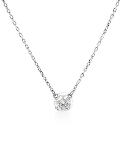 Stilla Round Zirconia Pendant Necklace Silver - SWAROVSKI - BALAAN 2