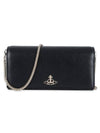 ORB Gold Logo Chain Long Wallet Black - VIVIENNE WESTWOOD - BALAAN 3