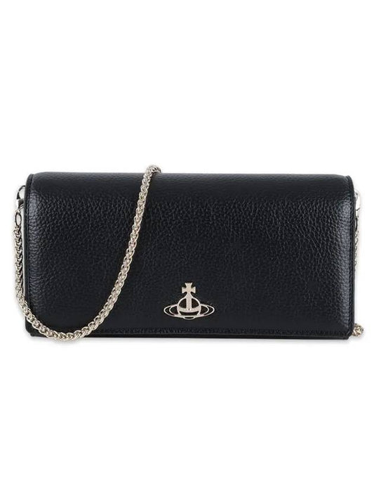 ORB Gold Logo Chain Long Wallet Black - VIVIENNE WESTWOOD - BALAAN 2