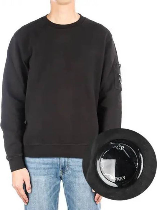 Brushed Emerized Diagonal Fleece Sweatshirt Black - CP COMPANY - BALAAN 2