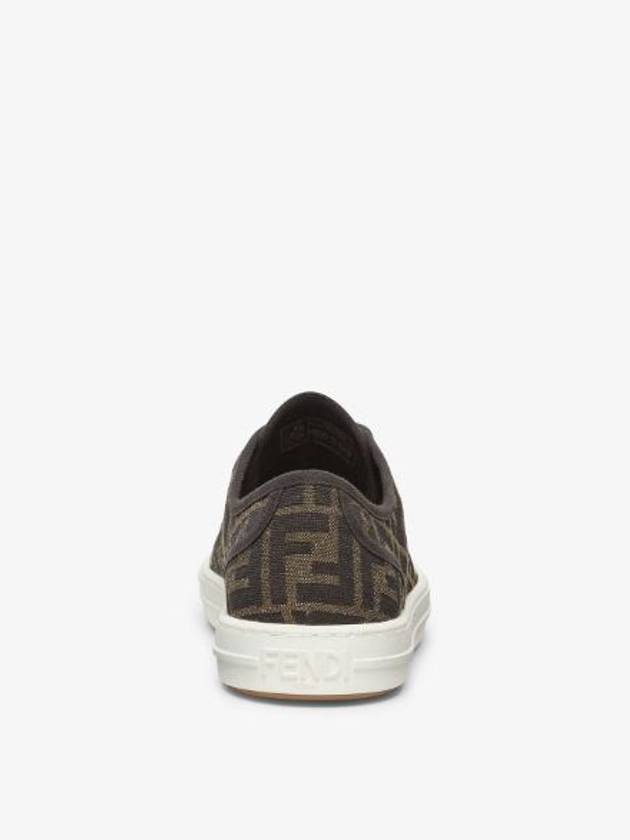 FF Motif Jacquard Low-Top Sneakers Brown - FENDI - BALAAN 4