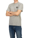 Slimfit Cotton Jersey Short Sleeve T-shirt Light Grey - STONE ISLAND - BALAAN 6