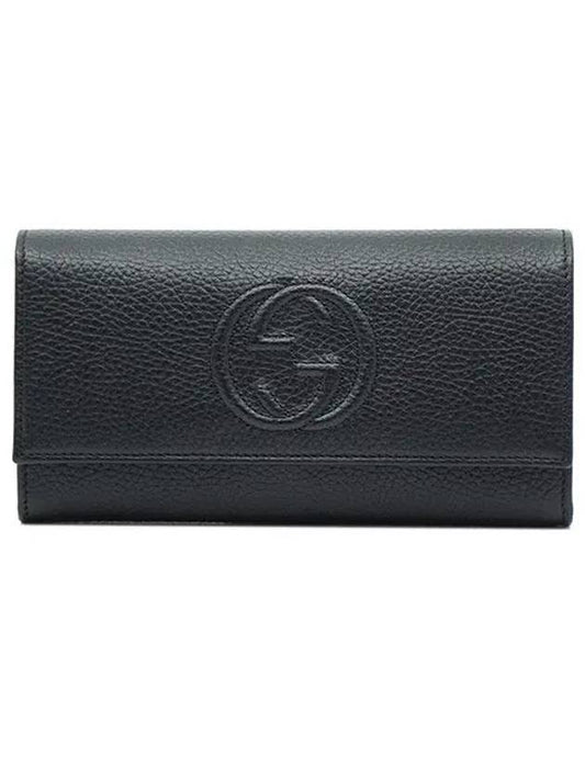 Interlocking GG Soho Leather Long Wallet Black - GUCCI - BALAAN 2