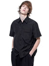 Men s SSHS BK Seersucker String Half Shirt Black - CHANCE'S NOI - BALAAN 7