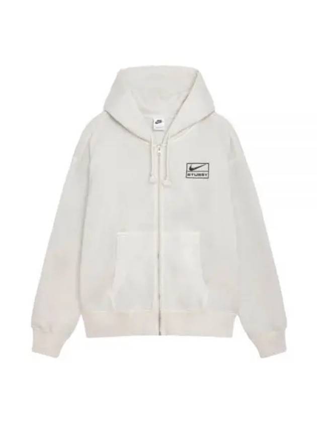 Pigment Dyed Fleece Zip-Up Hoodie Light Bone - NIKE - BALAAN 2