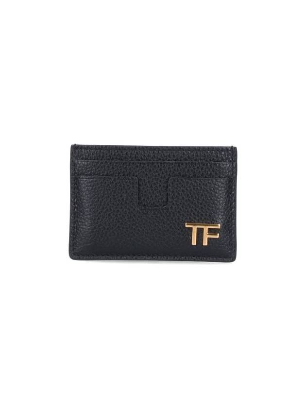 T Line Leather Credit Card Wallet Black - TOM FORD - BALAAN 2