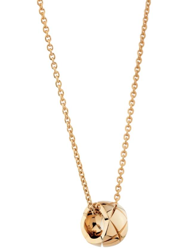 Coco Crush Quilted Motif 18K Necklace Gold - CHANEL - BALAAN 2