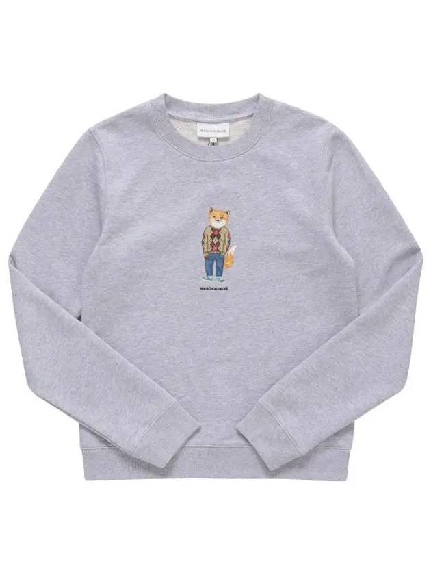 Women's Dress Fox Printing Sweatshirt Grey - MAISON KITSUNE - BALAAN 6