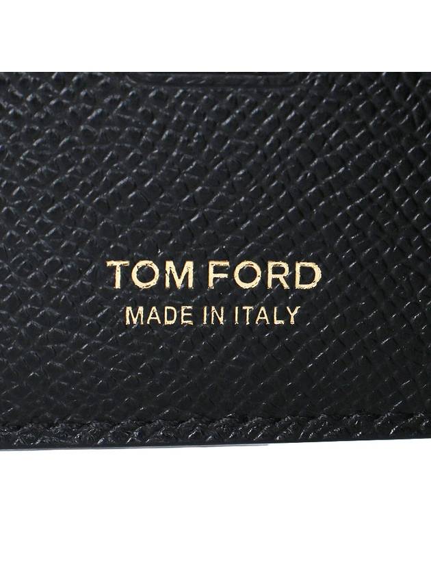 Small Grain Leather Money Clip Half Wallet Black - TOM FORD - BALAAN 8