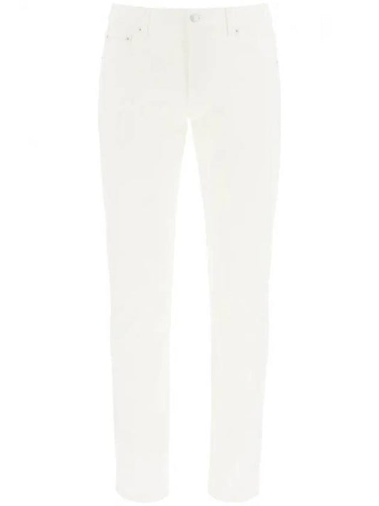 Men's Logo Embroidered Straight Pants White - ALEXANDER MCQUEEN - BALAAN.