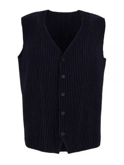 Tailored Pleated Vest Navy - ISSEY MIYAKE - BALAAN 2