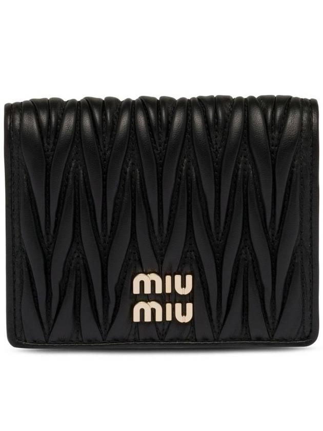 Matelasse Leather Half Wallet Black - MIU MIU - BALAAN 2