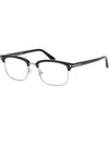 Eyewear Half Rim Eyeglasses Black Silver - TOM FORD - BALAAN 1