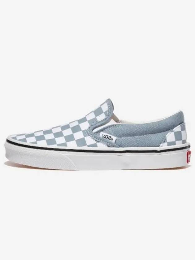 Shoes Sneakers Running Comfortable Classic Slip On Color Theory Checkerboard Dusty Blue - VANS - BALAAN 1