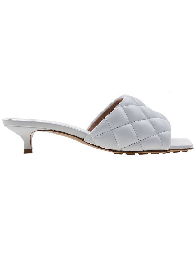 Padded Sandal Heels Optic White - BOTTEGA VENETA - BALAAN.