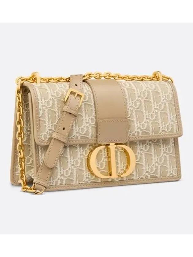 30 Montaigne Oblique Jacquard Chain Shoulder Bag Natural - DIOR - BALAAN 4