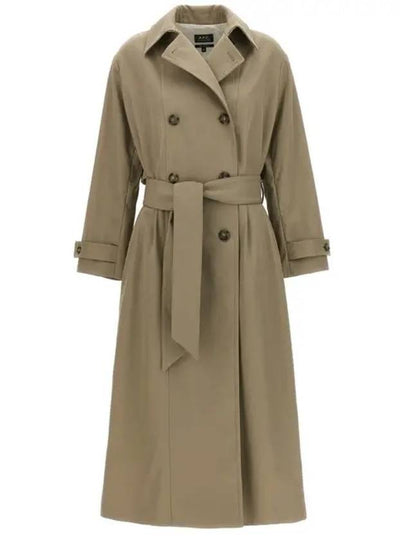 Double Brested Twill Cotton Trench Coat Beige - A.P.C. - BALAAN 2