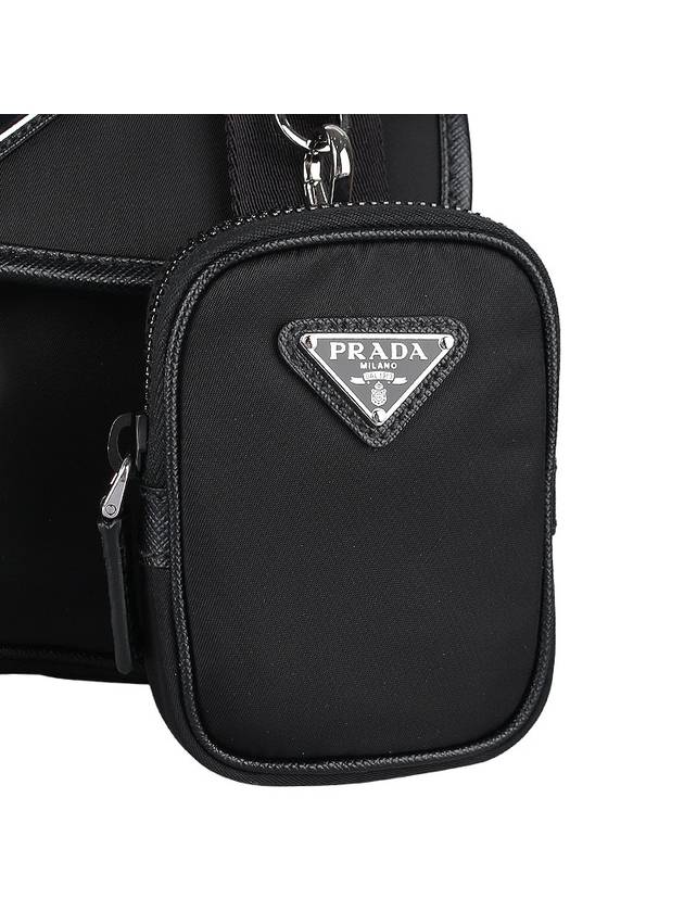 Re-Nylon Saffiano Leather Shoulder Bag Black - PRADA - BALAAN 9