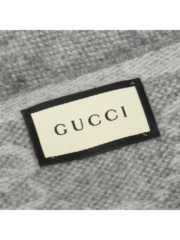 GG Web Wool Muffler Gray - GUCCI - BALAAN 5