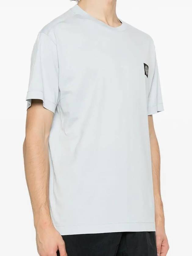 Logo Patch Short Sleeves T-Shirt Sky Blue - STONE ISLAND - BALAAN 3