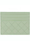 Intrecciato Leather Card Wallet Fresh Mint - BOTTEGA VENETA - BALAAN 2