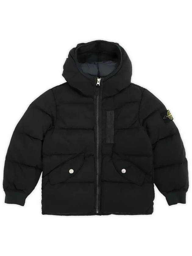 Kids Wappen Patch Down Hooded Padding Black - STONE ISLAND - BALAAN 4