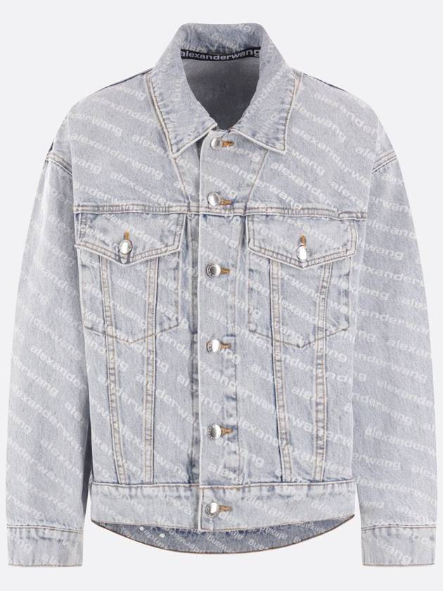 Women's Logo Print Denim Jacket - ALEXANDER WANG - BALAAN 2