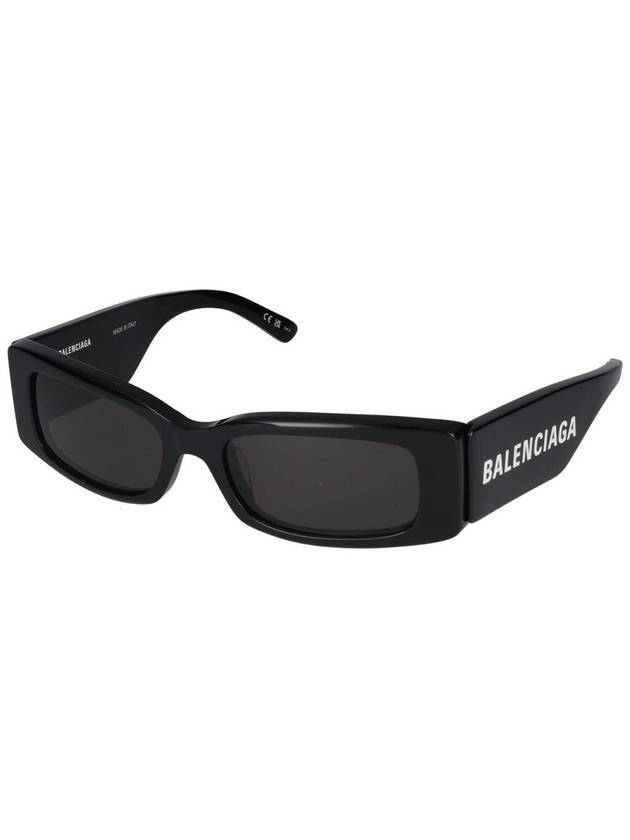 Eyewear Logo Print Rectangular Frame Sunglasses Black - BALENCIAGA - BALAAN 3