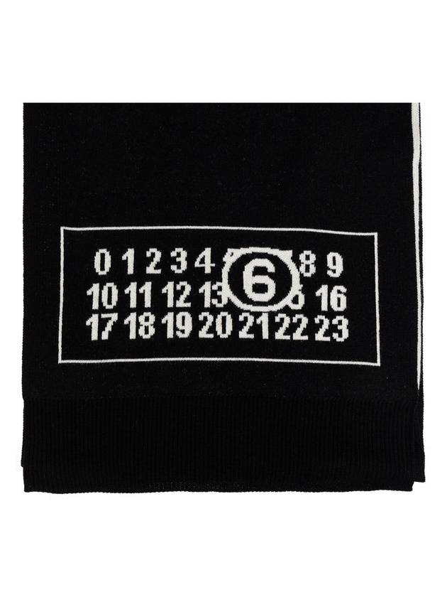 Logo Intarsia Knit Scarf Black - MAISON MARGIELA - BALAAN 1