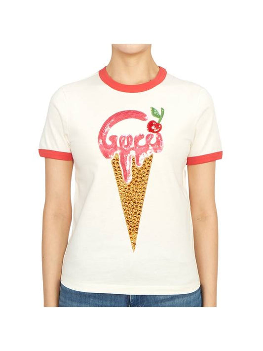 Women's Short Sleeve T-Shirt 723566 XJE7M 9260 - GUCCI - BALAAN.