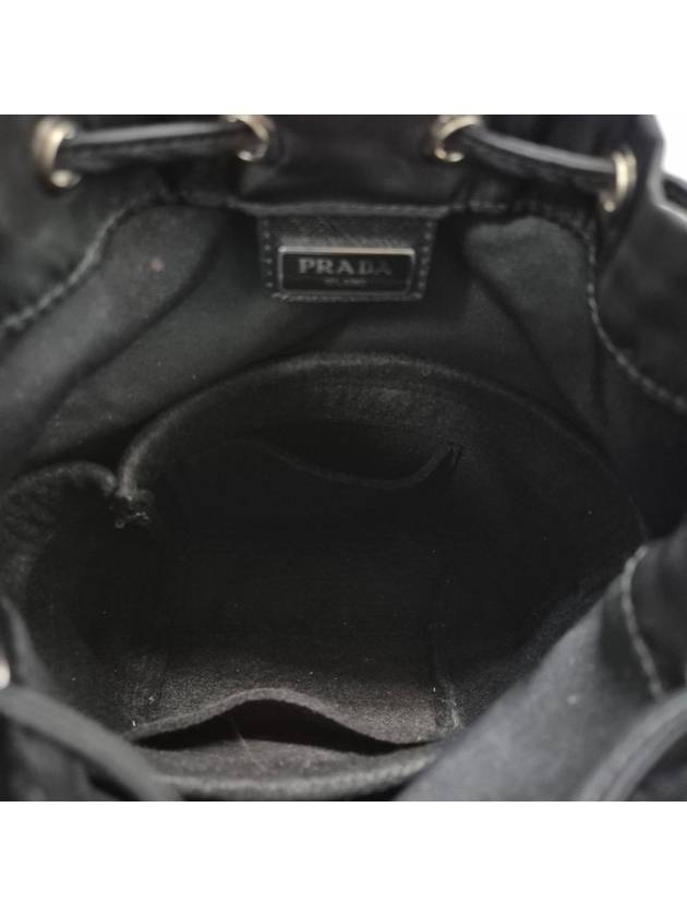 Triangle logo nylon bucket pouch bag black 1NA369 - PRADA - BALAAN 9