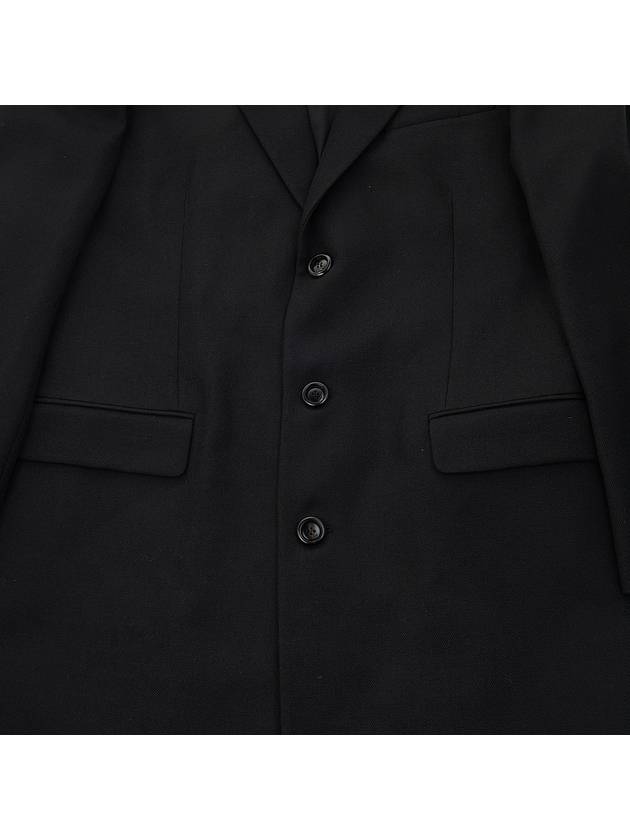 notched lapel virgin wool single coat black - AMI - BALAAN.