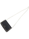 Valentino RW2P0372BOL Black Calfskin Gold Rockstud Chain Cross Bag - VALENTINO - BALAAN 7