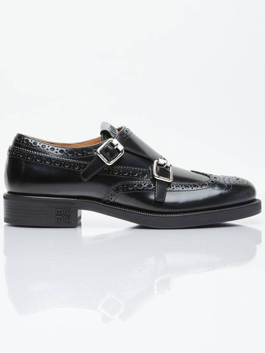 Church's Brushed Leather Double Monk Brogue Shoes 5E039E 055 F0002 B0110957946 - MIU MIU - BALAAN 1