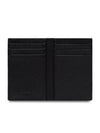 Saffiano Triangular Logo Flap Card Wallet Black - PRADA - BALAAN 4