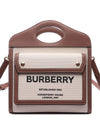 Mini Two-Tone Canvas And Leather Pocket Bag Natural Malt Brown - BURBERRY - BALAAN 3