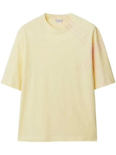 Check Cotton Short Sleeve T-Shirt Yellow - BURBERRY - BALAAN 2