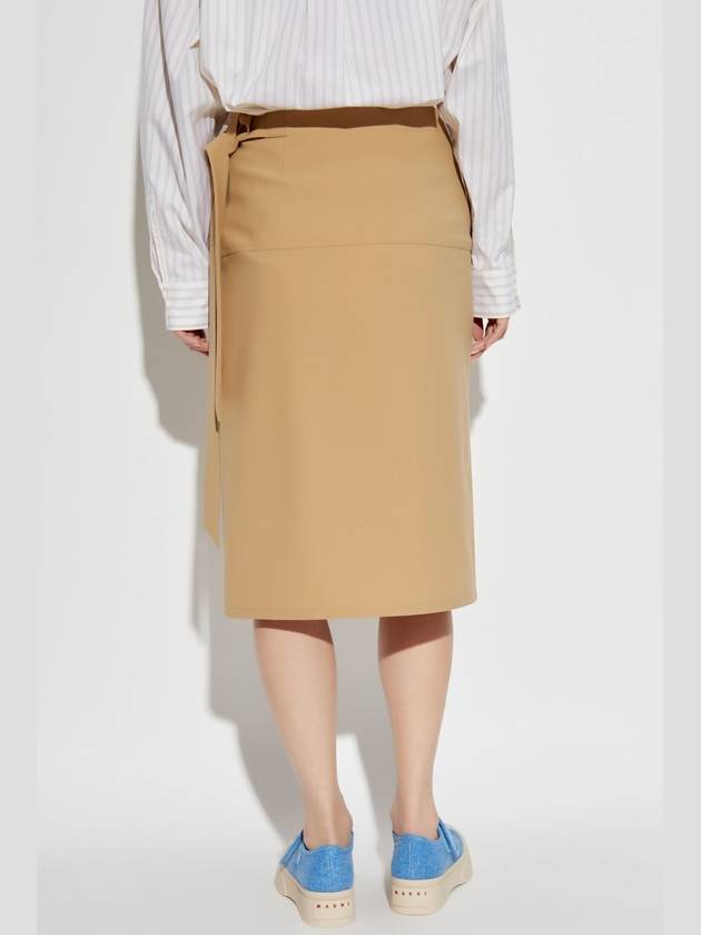 Marni Wrap Skirt With Tie, Women's, Beige - MARNI - BALAAN 4