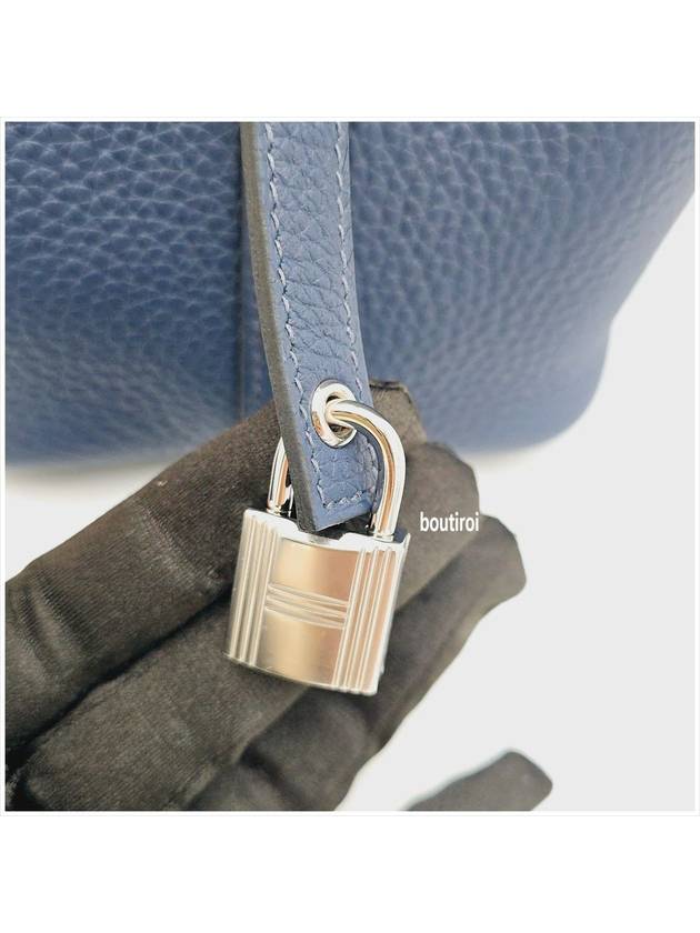 Picotin Lock 18 Tote Bag Navy - HERMES - BALAAN 4