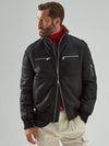 Zip-Up Shearling Leather Jacket Dark Gray - BRUNELLO CUCINELLI - BALAAN 3