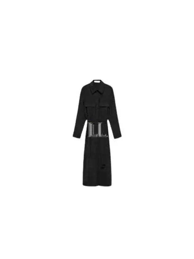 Women's Collar Belt Midi Dress Navy - JIL SANDER - BALAAN 2