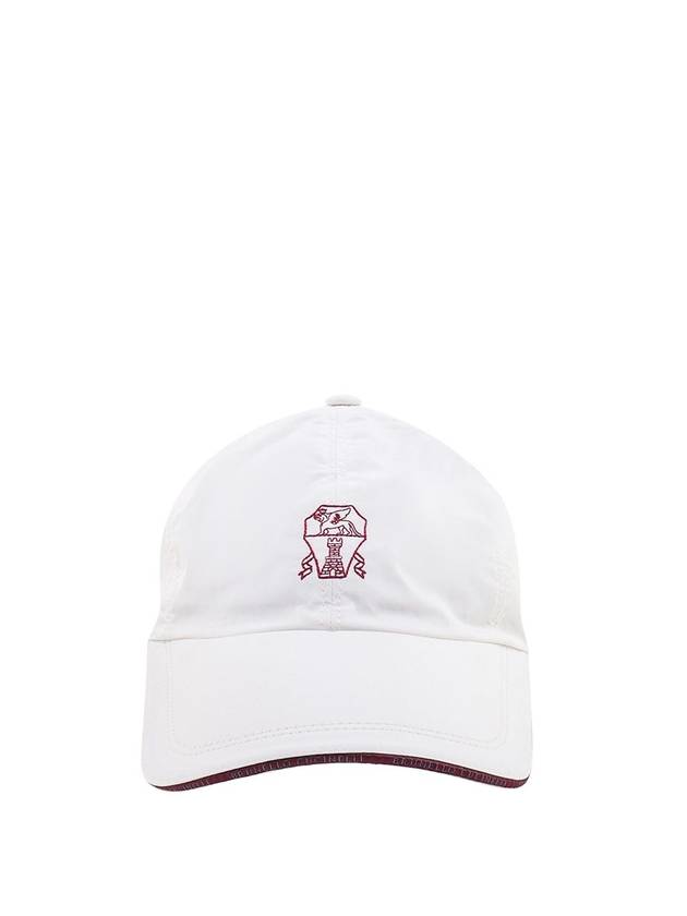 Embroidered Logo Curved Peak Ball Cap White - BRUNELLO CUCINELLI - BALAAN 1