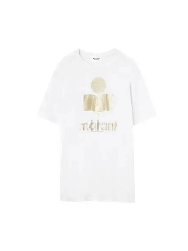 Zewel Logo Linen Short Sleeve T-Shirt White - ISABEL MARANT - BALAAN 2